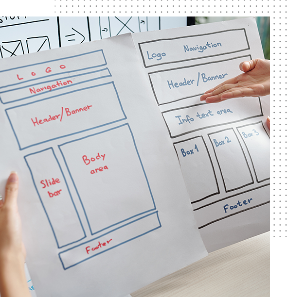 A paper showing a plan for web design services.